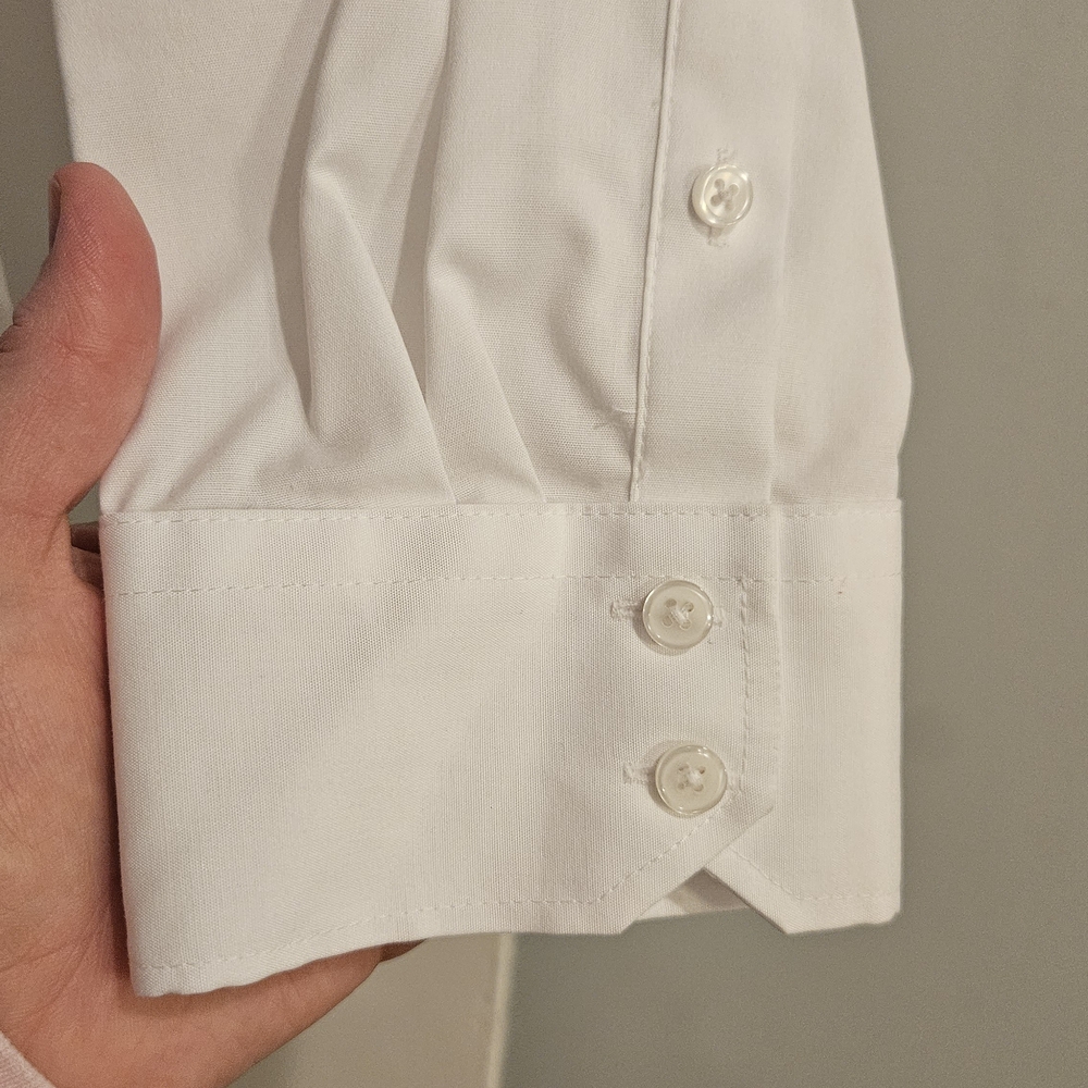 Talbot's Non-Iron White Button-Up Shirt, Size 16 - Picture 3 of 7